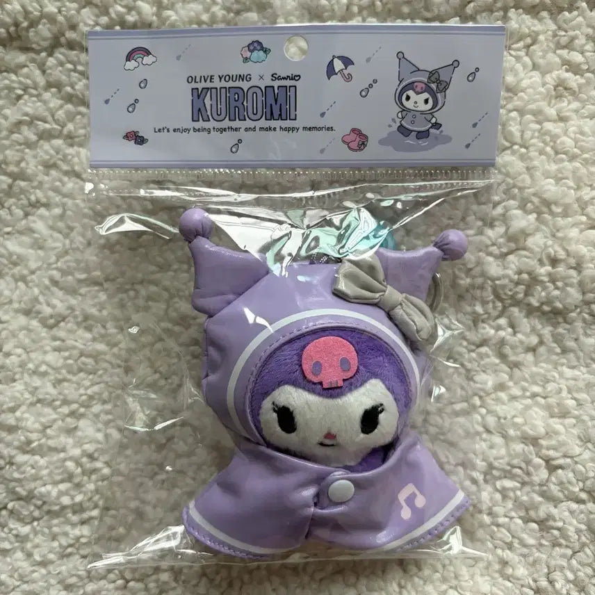 [BUNJANG] Sanrio Kuromi Rainy Day Doll Keychain / 올리브영 산리오 레이니데이 쿠로미 인형 키링