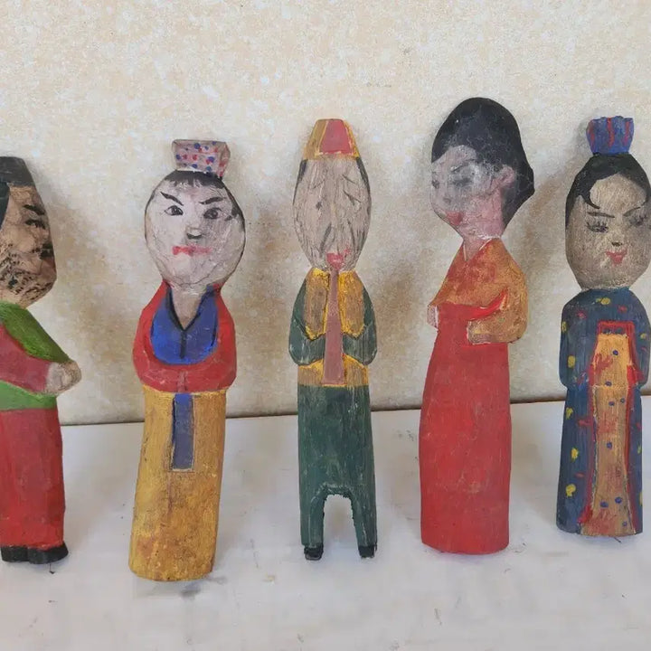 [BUNJANG] Antique Korean Traditional Puppets (5-Piece Set) / 옛날 꼭두 5점