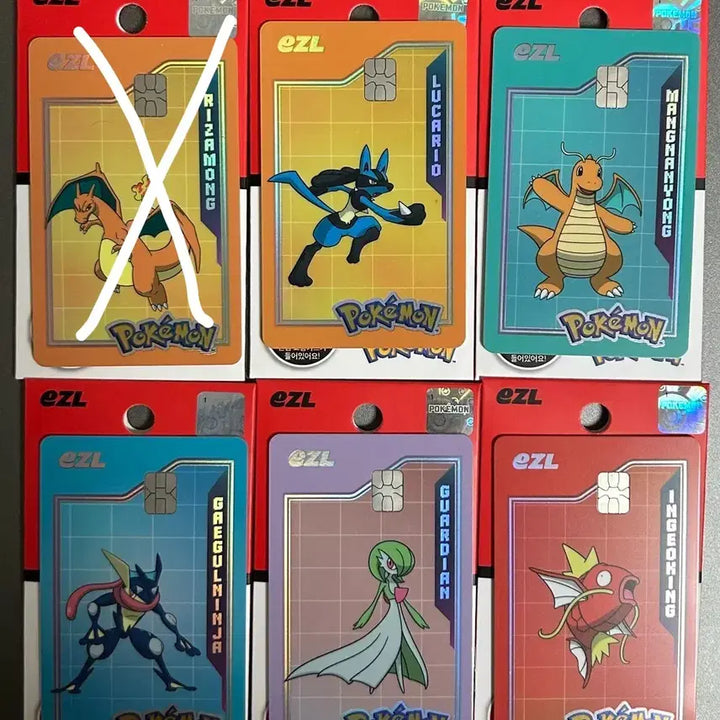 [BUNJANG] Pokemon Easel Card - Charizard, Lucario, Magikarp / [모두 7천원] 포켓몬 이즐 교통카드 이즐카드
