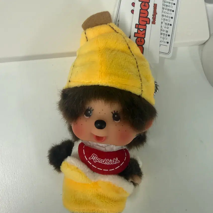 [BUNJANG] Monchhichi Big Head Banana Custom Doll Keychain / 몬치치 대두 바나나 커스텀 인형 키링