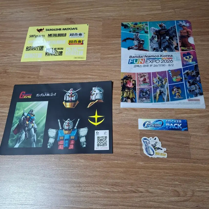 [BUNJANG] Fun Expo 2026 Gundam Sticker Clear File Bundle Set / 펀엑스포 2026 건담 스티커 클리어파일 굿즈 일괄