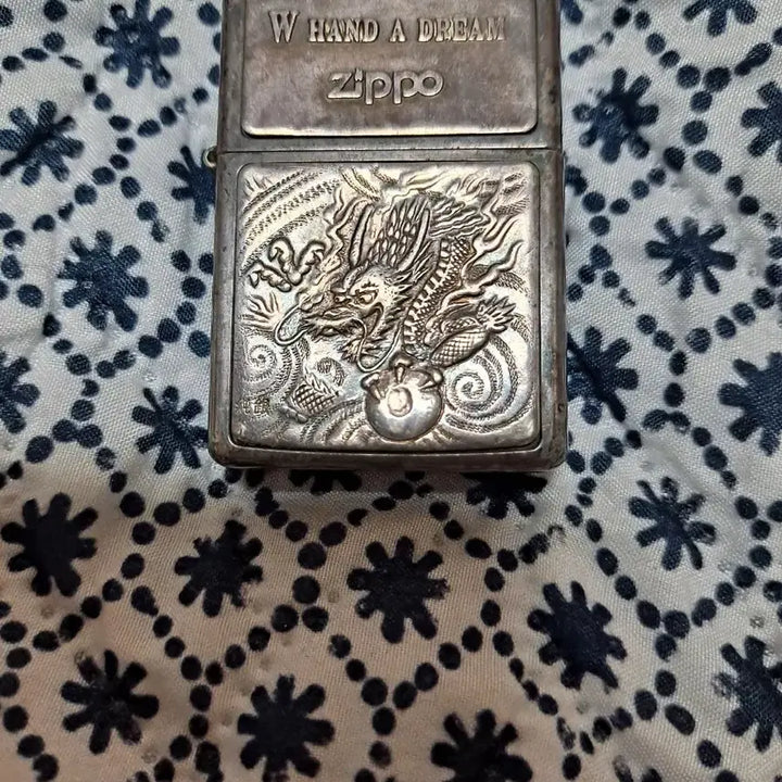 [BUNJANG] Sterling Silver Dragon Motif Zippo Lighter / 용 문양 순은 지포라이터