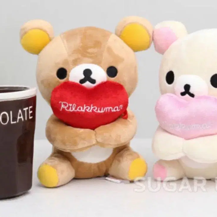 [BUNJANG] Rilakkuma Heart Cushion Desk Figure / 리락쿠마 하트쿠션 탁상인형
