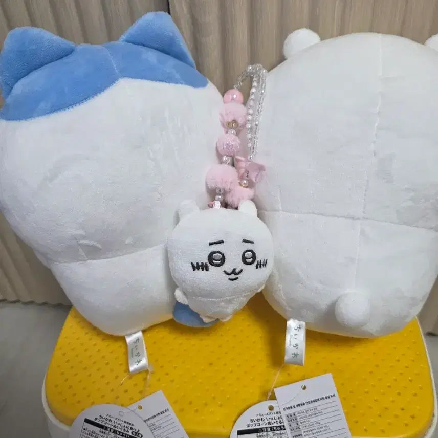 [BUNJANG] Cheekawaii Hachware Popcorn Plush Set with Mini Keychain / 치이카와 하치와레 팝콘 인형 2종 세트 + 치이카와 키링 증정