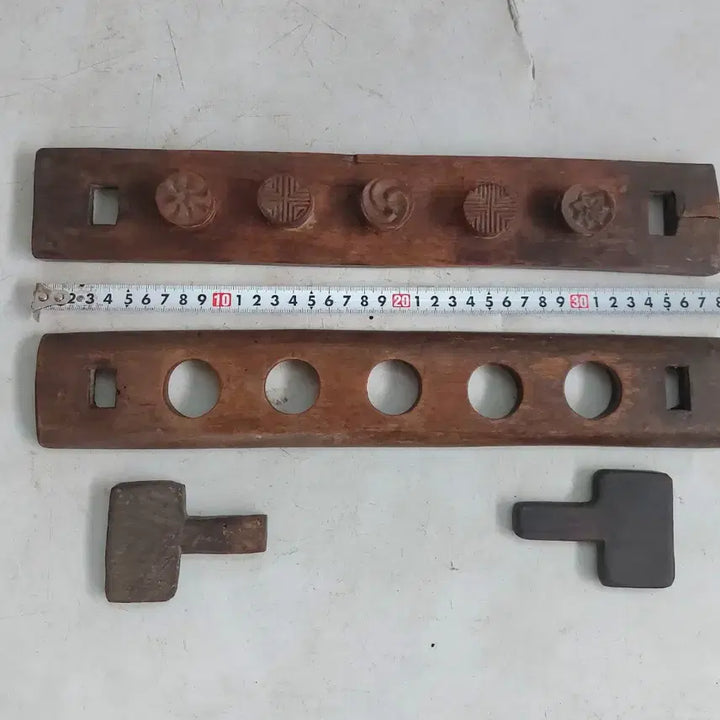 [BUNJANG] Vintage Korean Rice Cake Mold Set (5 pcs) / 옛날 떡살. 다식판. 떡도장 -  민속품. 소품용