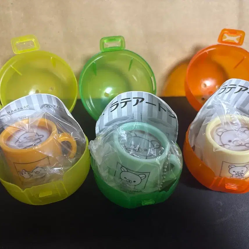 [BUNJANG] Rilakkuma Latte Art Keychain Gacha Set / 리락쿠마 라떼아트 키링 가챠 3종 판매