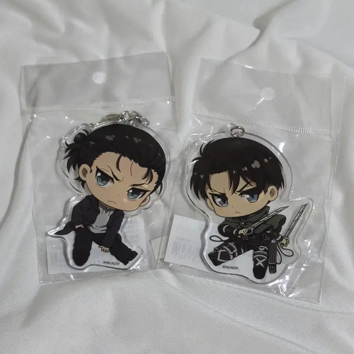 [BUNJANG] Attack on Titan Eren Levi Acrylic Keychain Bundle Set / [미개봉] 진격의거인 에렌 리바이 아크릴 키링 정품 일괄 진격거 에레리