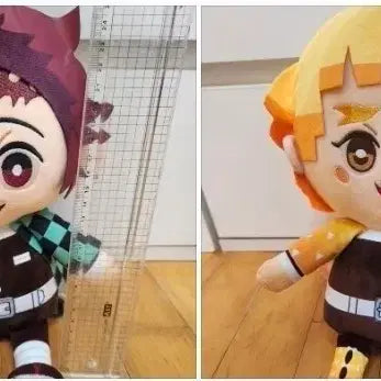 [BUNJANG] Demon Slayer Tanjiro &amp; Zenitsu Plush Doll Set / 귀멸의 칼날 탄지로 젠이츠 인형(2개 일괄)
