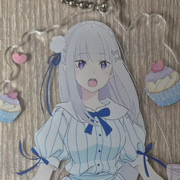 [BUNJANG] Re:Zero Emilia Party Version Acrylic Stand Keyring / Re:zero/리제로 에밀리아 아크릴스탠드 키링 파티버전