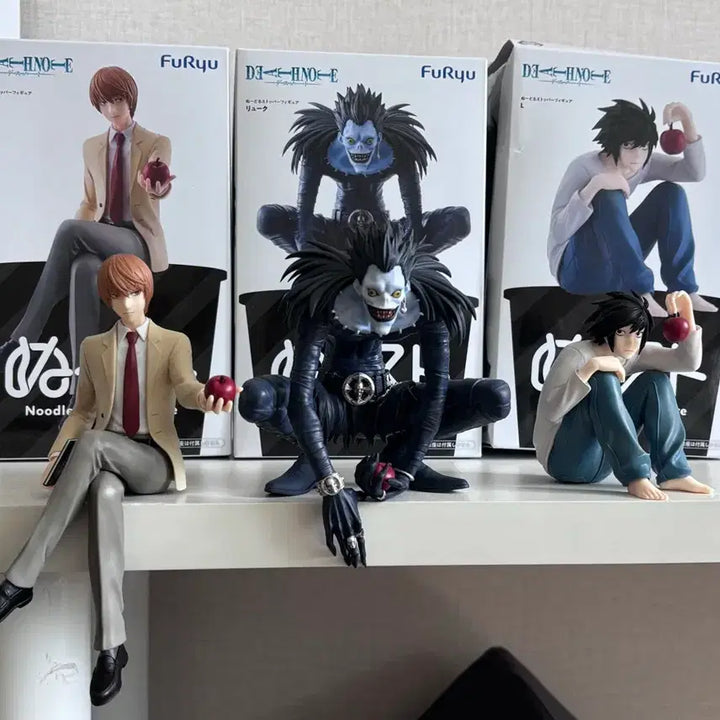 [BUNJANG] Death Note Light Yagami, Ryuk, L Noodles Stopper Figure Bundle Set / 데스노트 라이토 류크 엘 누들스토퍼 피규어 일괄