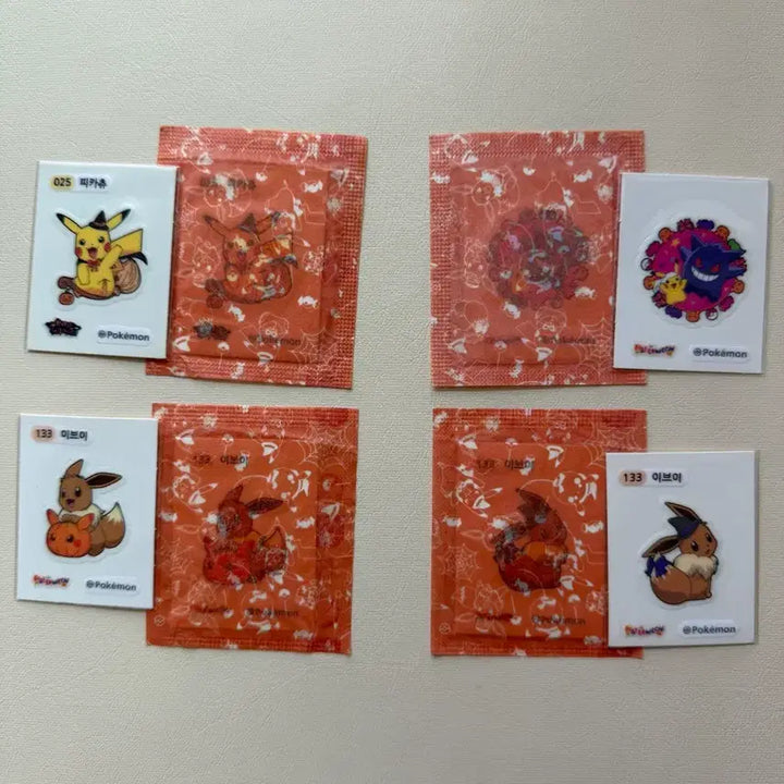 [BUNJANG] Pokemon Halloween Sticker Set (Pikachu, Gengar, Eevee) / 포켓몬스터 할로윈 띠부띠부씰 4종 세트 (피카츄, 팬텀, 이브이)