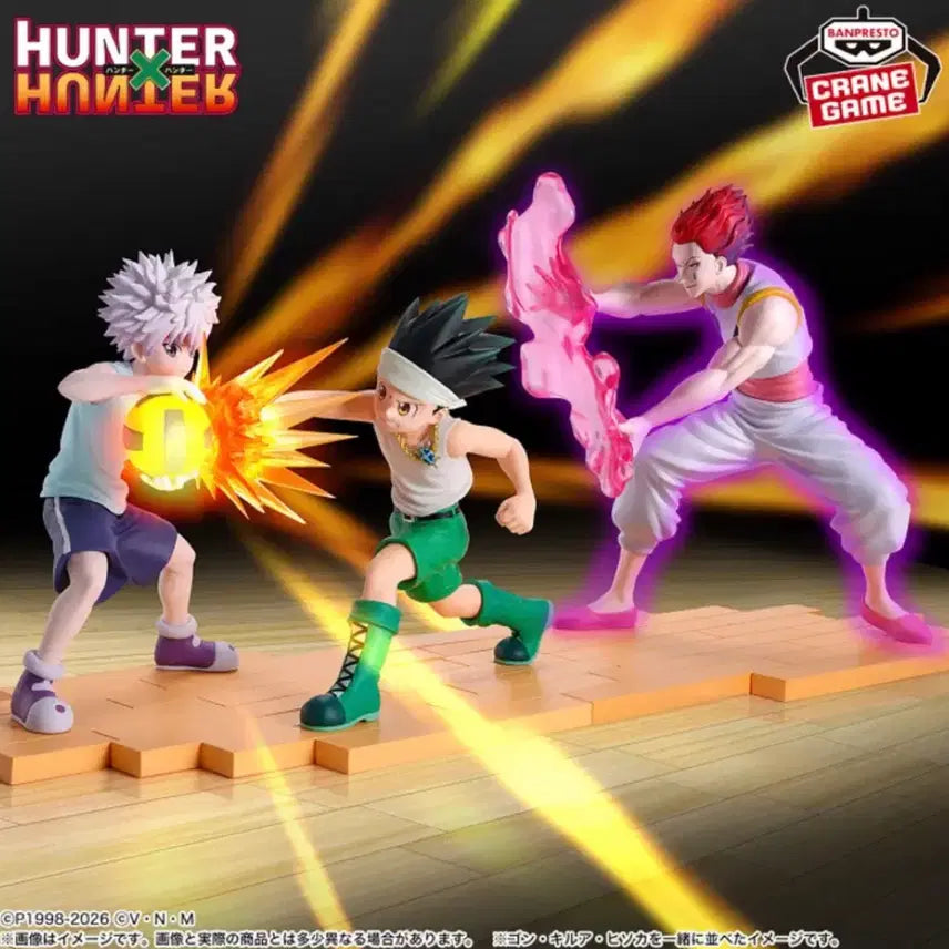 [BUNJANG] Hunter x Hunter Kirua Gon Hisoka GI Stand Figure Bundle Set (Sealed) / [미개봉] 반프레스토 헌터X헌터 키르아 곤 히소카 GI 투명 받침대 포함