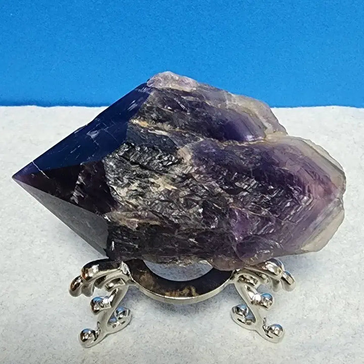 [BUNJANG] Natural Amethyst Raw Crystal Hexagonal Pillar with Stand / 천연 자수정 원시원석 육각뿔(덩어리)+받침대