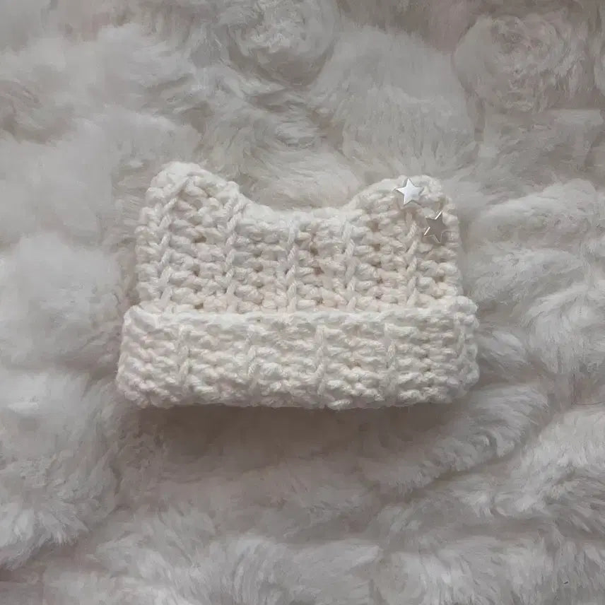 [BUNJANG] Handmade Knitted Cat Beanie for 10cm Dolls and Small Mascot Dolls / 인형 뜨개 고양이비니 (10cm 인형, 작은 마코인형)