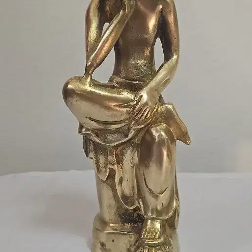 [BUNJANG] Antique Bronze Pensive Maitreya Buddha Statue / 옛날 반가사유상 옛날불상 놋쇠 동반가사유상 옛날에 만들어진