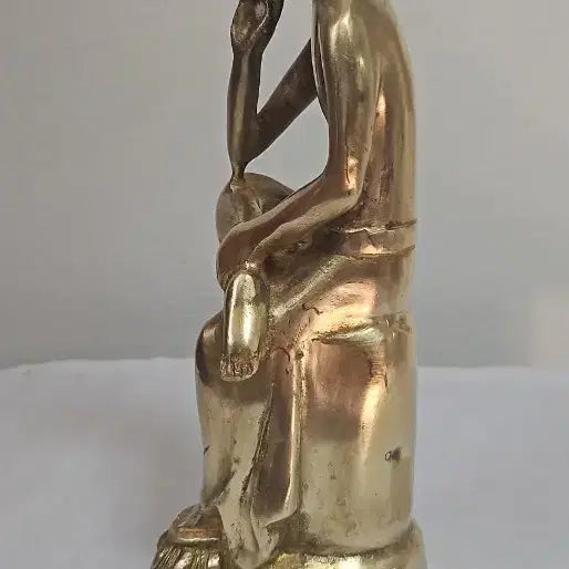 [BUNJANG] Antique Bronze Pensive Maitreya Buddha Statue / 옛날 반가사유상 옛날불상 놋쇠 동반가사유상 옛날에 만들어진
