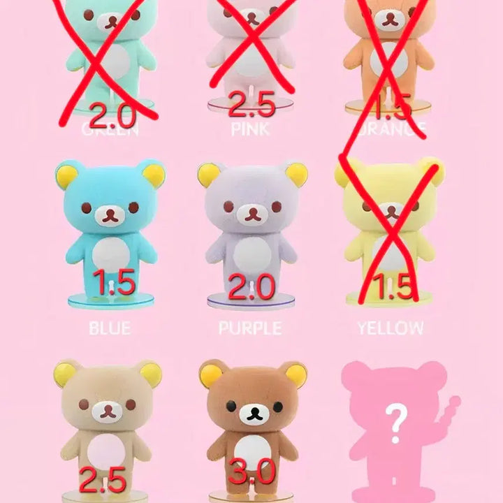 [BUNJANG] Rilakkuma Sherbet Fluffy Figure Sealed Split Set / 리락쿠마 샤베트 플로키 피규어 미개봉 분철