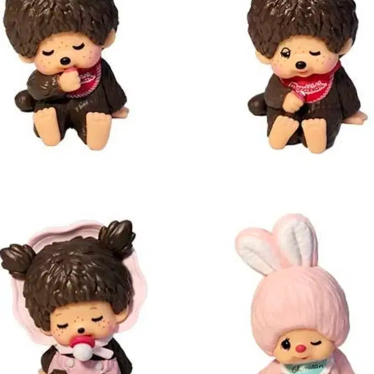 [BUNJANG] Monchhichi Shoulder-Sitter Gacha Full Set (4 Types) / 어깨쿵 몬치치 가챠 풀세트 4종