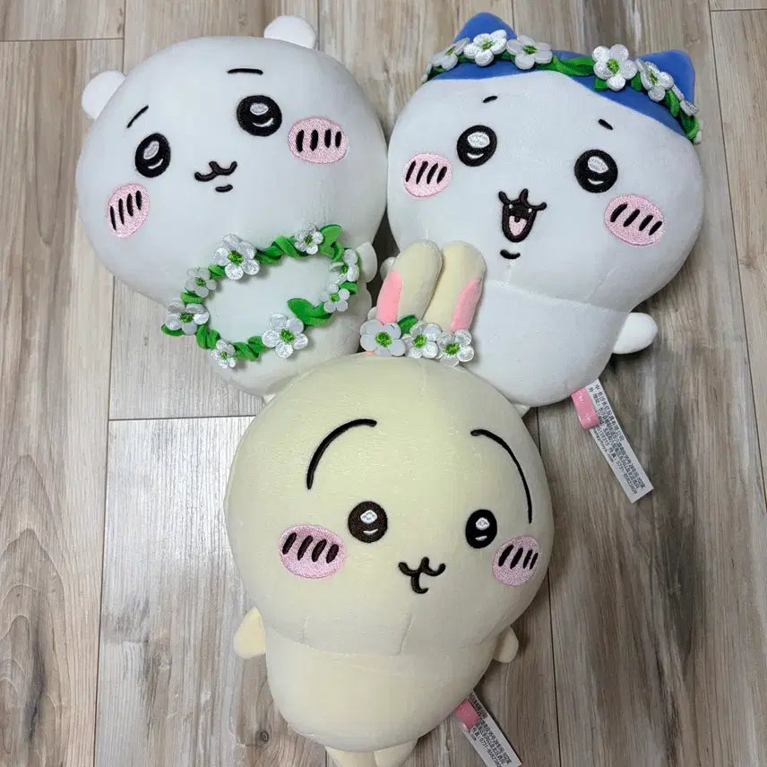 [BUNJANG] Chiikawa Hachiware Usagi Flower Crown Doll Set / 치이카와 하치와레 우사기 화관 인형 세트