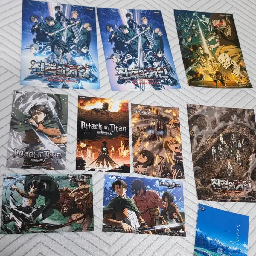 [BUNJANG] Attack on Titan Official Printing Box Postcard Poster Set / [새상품] 진격의 거인 공식 프린팅박스 프박 엽서 포스터 노중복 10장 일괄