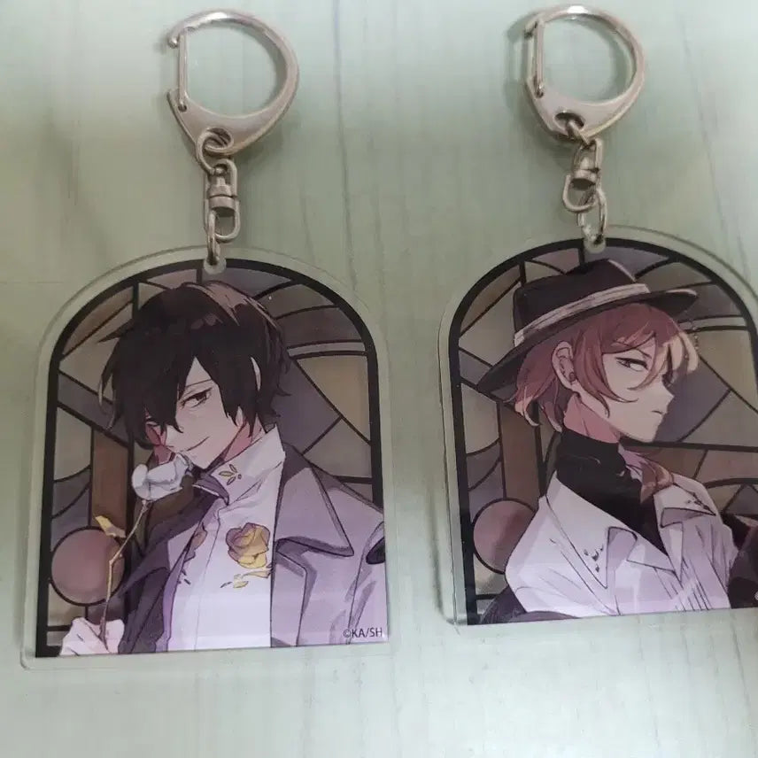 [BUNJANG] Bungo Stray Dogs Dazai &amp; Chuuya Keyring Set / 문스독 다자이 츄야 키링