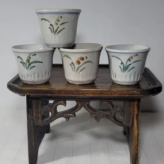 [BUNJANG] Antique Celadon Wine Cups Set of 4 / 옛날술잔.골동품 외사기 4점