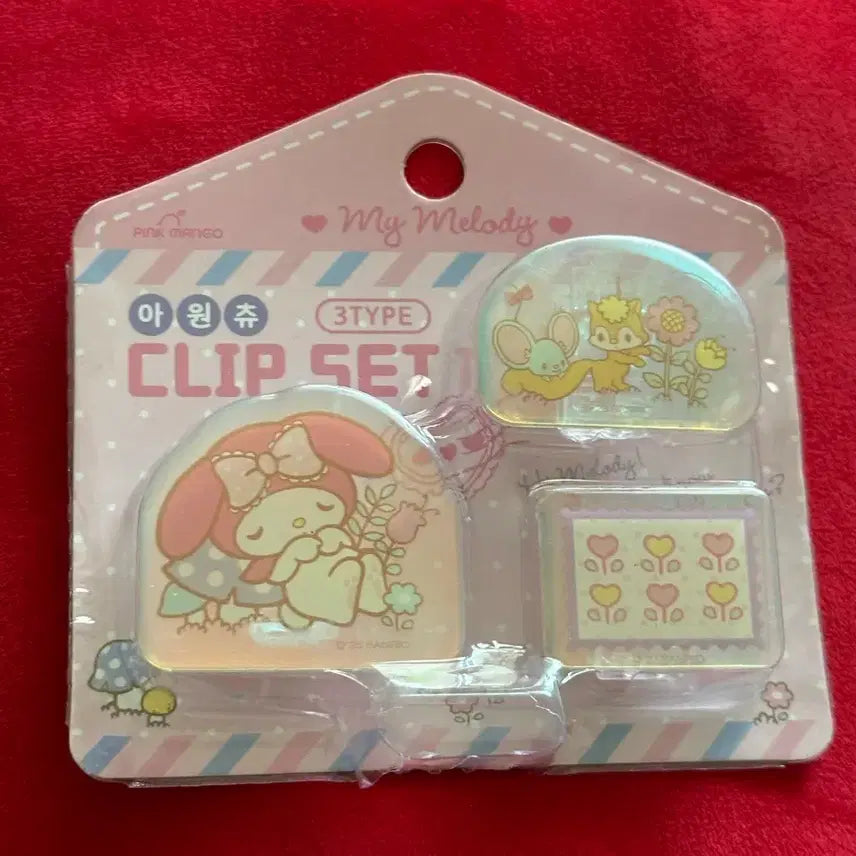 [BUNJANG] Sanrio My Melody Clip Set (3 Types) / 산리오 클립 세트 3종 마이멜로디