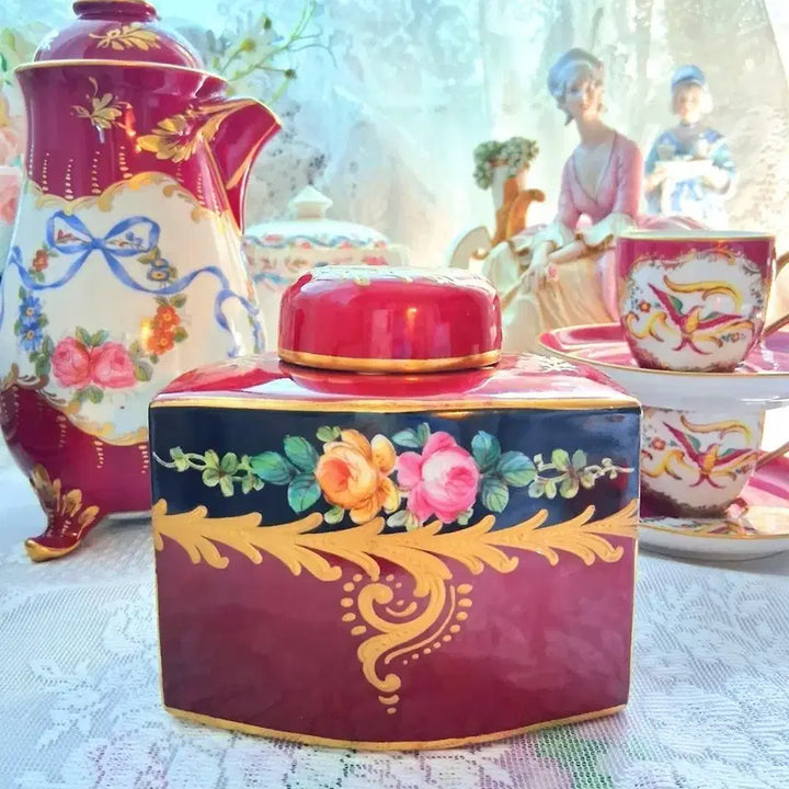 [BUNJANG] French Sevres Antique Tea Caddy / 프랑스 앤틱 세브르 티캐디
