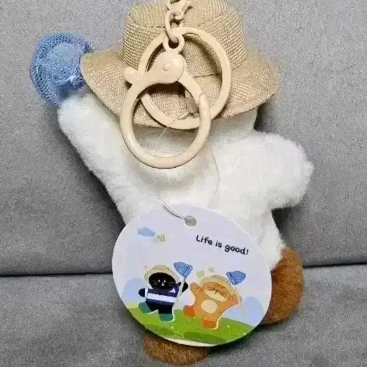 [BUNJANG] Cat with Hat Keyring Plush / 모자 쓴 고양이 잠자리채 키링 인형