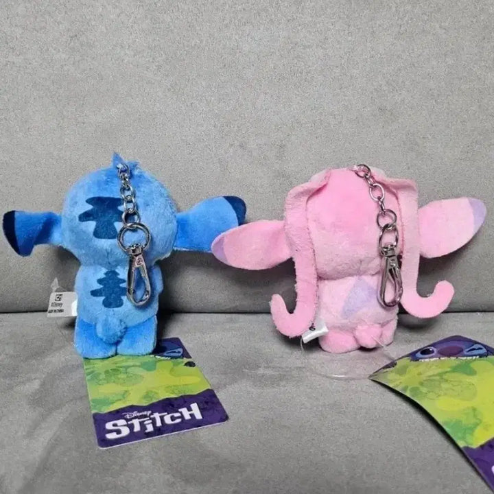[BUNJANG] Disney Stitch Angel Keyring Plush Doll / 정품 디즈니 스티치 엔젤 키링 인형 세트