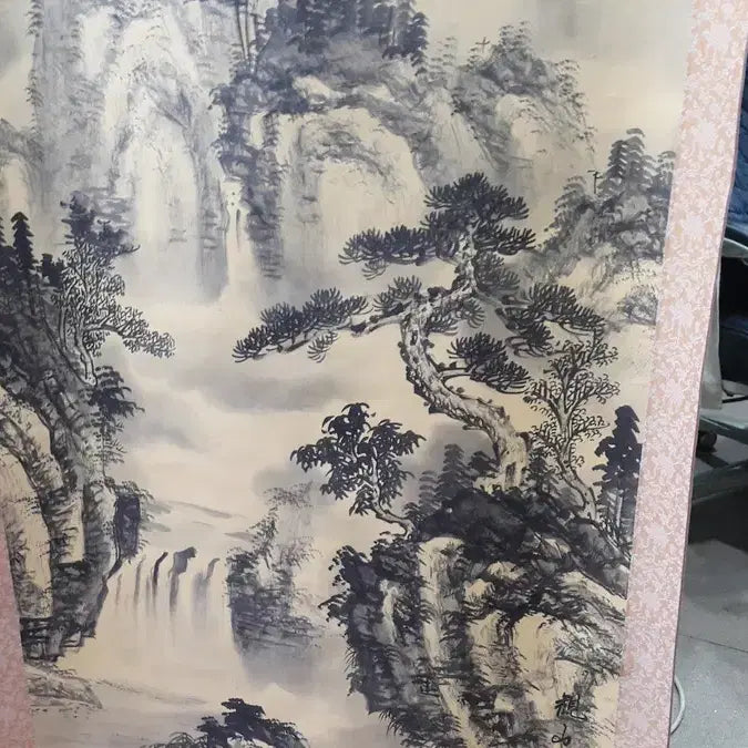 [BUNJANG] 1950s Large Japanese Sansu Landscape Scroll / 1950 일본 대형 산수 족자