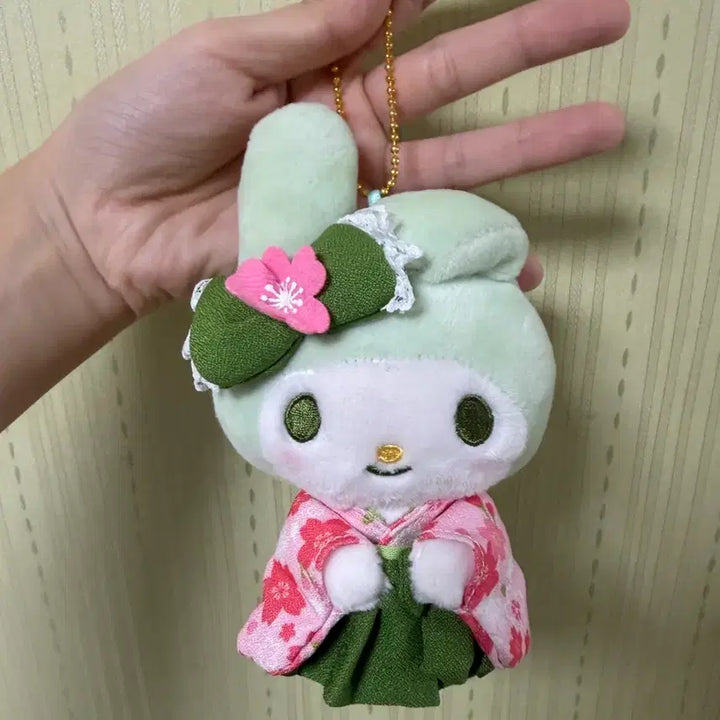 [BUNJANG] My Melody Matcha Plush Keychain (Japan Exclusive) / 말차 마이멜로디 인형키링(일본정품)