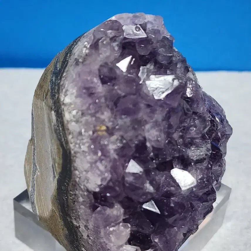 [BUNJANG] Natural Amethyst Crystal Cluster with Stand / 천연 자수정 원석 + 받침대