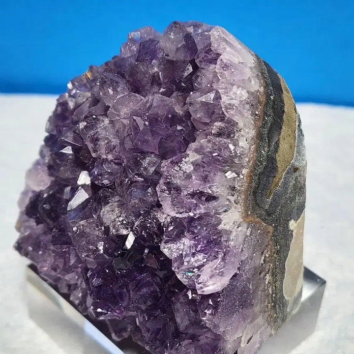 [BUNJANG] Natural Amethyst Crystal Cluster with Stand / 천연 자수정 원석 + 받침대