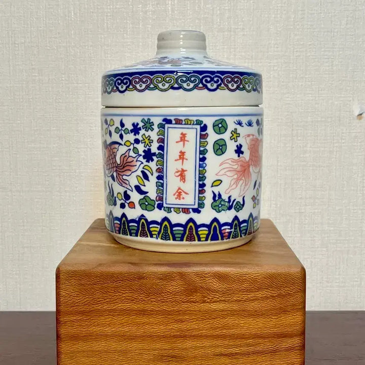 [BUNJANG] Chinese Blue and White Porcelain Jar with Lid / [중국 도자기] 청화 채색 도자기 합