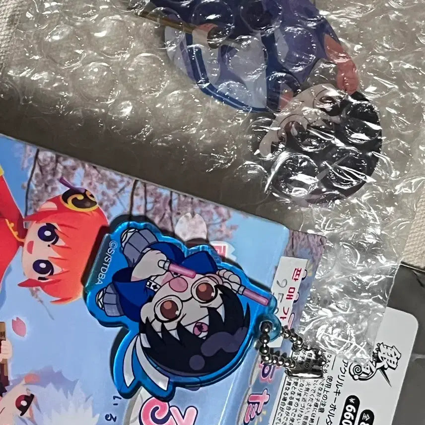 [BUNJANG] Gintama Shinpachi Shimura Support Acrylic Keychain, Irosta Acrylic, Lottery Prize I Sticker Set / 은혼) 시무라 신파치 응원 아크릴 키링, 이루스타 아크릴, 쿠지 I상 스티커 세트