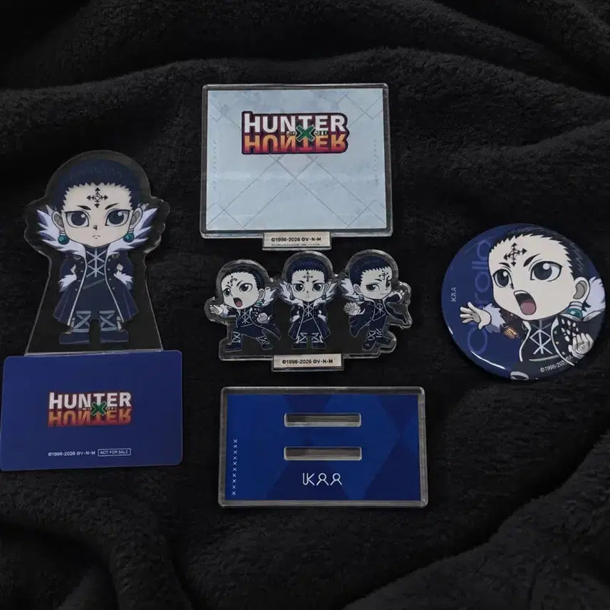 [BUNJANG] Hunter x Hunter Chrollo Acrylic Stand &amp; Can Badge Bundle Set / 헌터헌터 콜라보 카페 클로로 굿즈 일괄