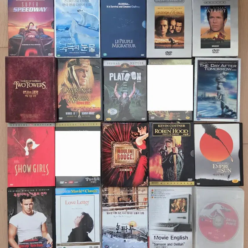 [BUNJANG] DVD Movie Collection - Various Titles / DVD타이틀(북극의 눈물,위대한 비상,  가을의 전설,패트리어트,러브레터,미션, 플래툰,투모로우,Super Speedway)