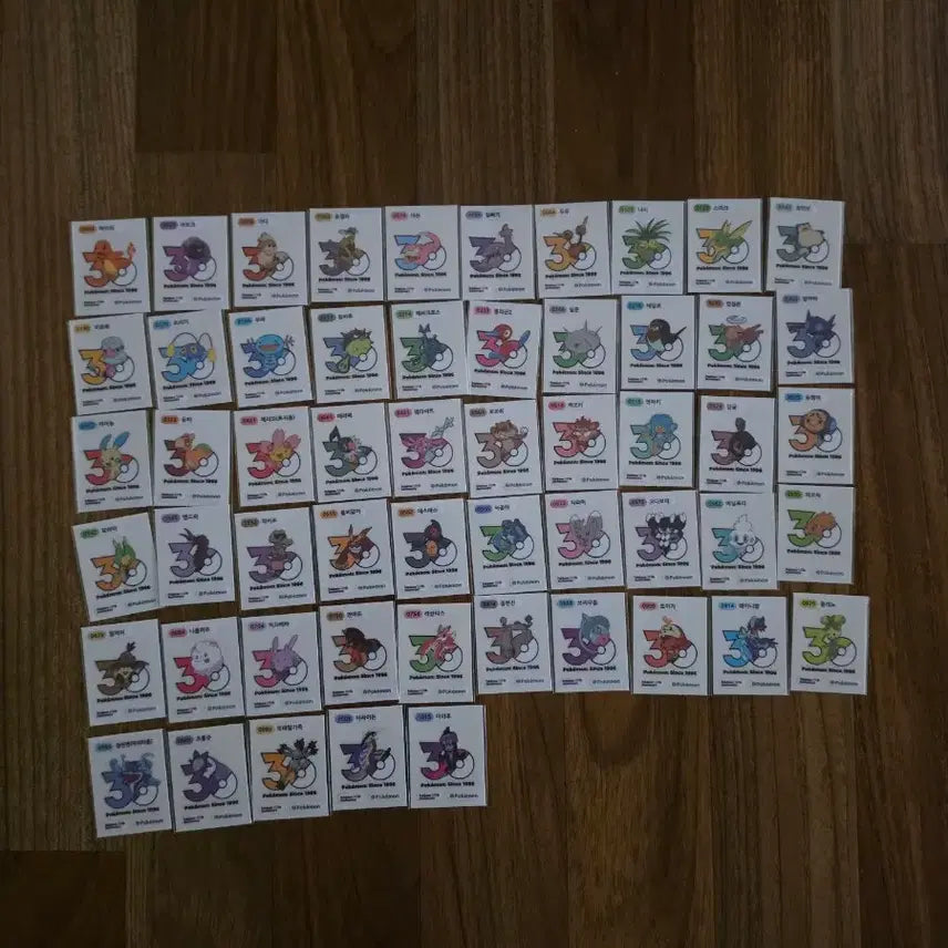 [BUNJANG] Pokemon Sticker Collection 30th Anniversary / 포켓몬 띠부씰 30주년기념  1013종중 신규 로고씰 55종 과 메가띠부씰4종포함 일괄판매합니다(낱장판매x)