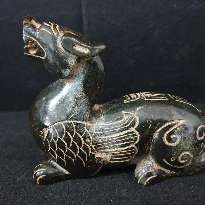 [BUNJANG] Ancient Chinese Bronze Kylin Statue (Spring and Autumn Period) / (수원만물)출토 춘추전국시기 화전옥 기린상