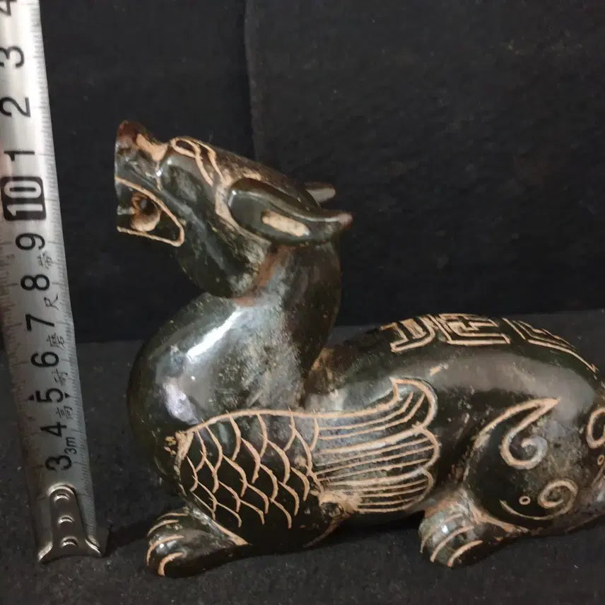 [BUNJANG] Ancient Chinese Bronze Kylin Statue (Spring and Autumn Period) / (수원만물)출토 춘추전국시기 화전옥 기린상