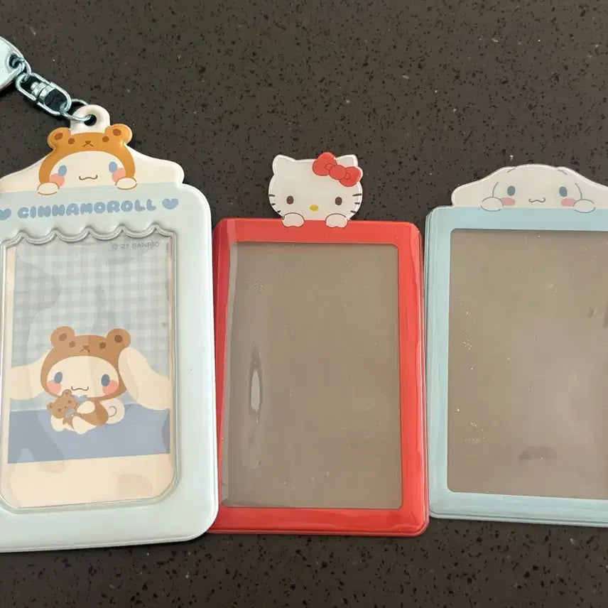 [BUNJANG] Sanrio Cinnamoroll &amp; Hello Kitty Cheki Holder Keychain Bundle Set / 일괄) 산리오 체키홀더 키링 + 포토카드 홀더 시나모롤 헬로키티