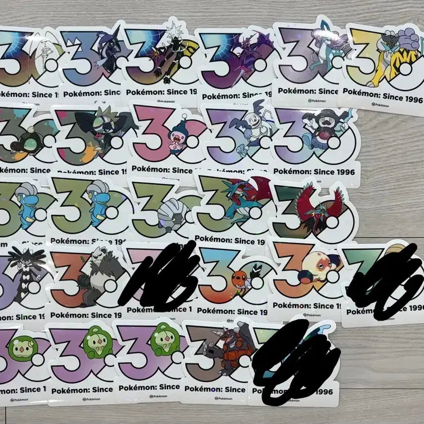 [BUNJANG] Pokemon 30th Anniversary Stickers - Various Pokemon / 포켓몬스터 30주년 스티커 페로코체 땃쭈르 스이쿤 고디모아젤 부란다 유니란 암나이트 흉내내