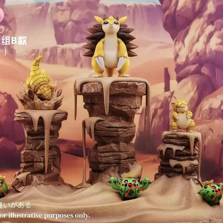 [BUNJANG] Scale World Pokémon Evolution Tree Diorama (Goji, Sandshrew) / 스케일월드 MD 고지 진화트리 디오라마  포켓몬 레진