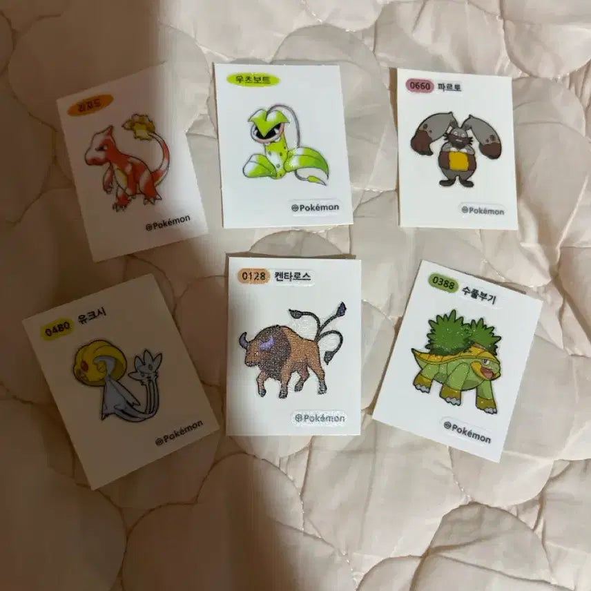 [BUNJANG] Pokemon Sticker Set (Uxie, Lizardon, etc.) Bundle Set / 포켓몬스터 띠부씰 (유크시 리자드 등) 6장 일괄 양도