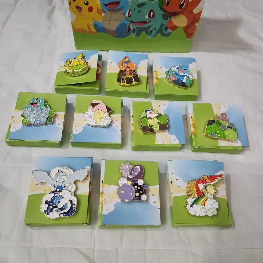 [BUNJANG] Isaac Toast Pokemon Badge 10-Piece Full Set / 이삭 토스트 포캣몬 뱃지 10종 풀세트