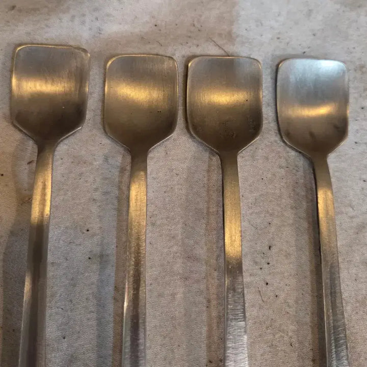 [BUNJANG] Vintage White Copper Medicine Spoon / Tea Spoon Set (4 pcs) / 옛날 백동 약스푼 / 차스푼 4점