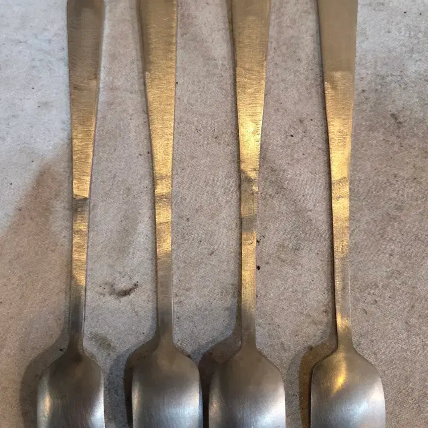 [BUNJANG] Vintage White Copper Medicine Spoon / Tea Spoon Set (4 pcs) / 옛날 백동 약스푼 / 차스푼 4점