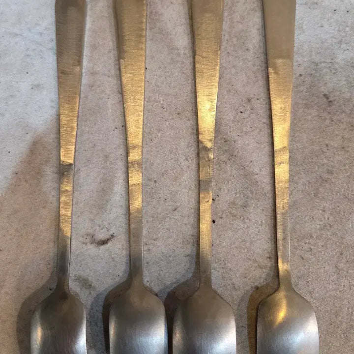 [BUNJANG] Vintage White Copper Medicine Spoon / Tea Spoon Set (4 pcs) / 옛날 백동 약스푼 / 차스푼 4점