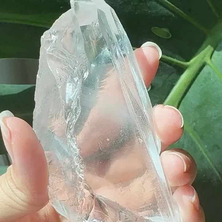 [BUNJANG] Natural Leaf Lightning &amp; Phantom Quartz Rough Point / [천연원석] 나뭇잎 라이트닝 &amp; 팬텀 쿼츠 | Lightning Strike Quartz